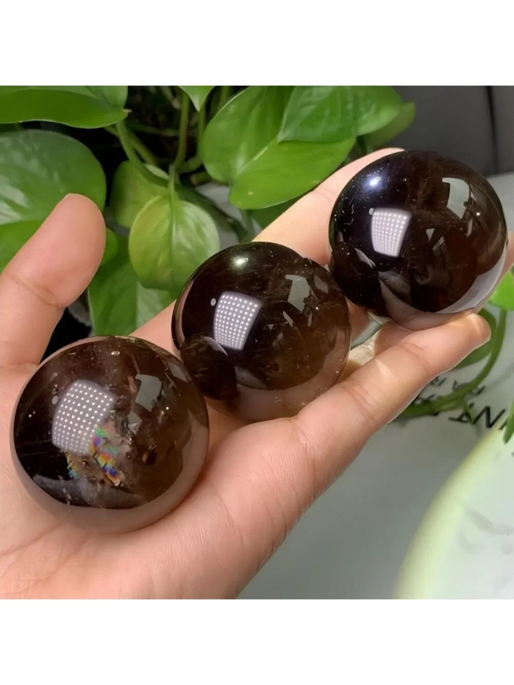 Large Smoky Quartz Crystal Sphere - Natural Healing Gemstone Ball for Home Decor